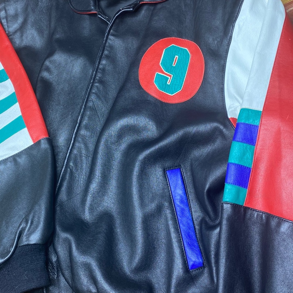 Vintage 9 Ball Leather Jacket 90’s Seinfeld Color - Picture 5 of 9